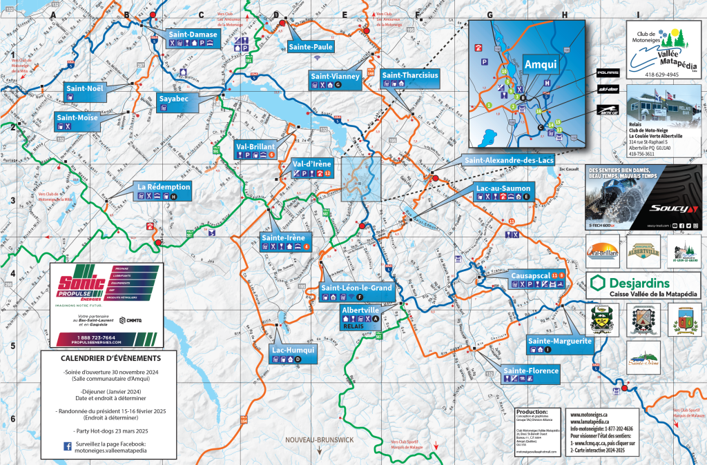 Carte sentiers - Club de Motoneige Vallée Matapédia